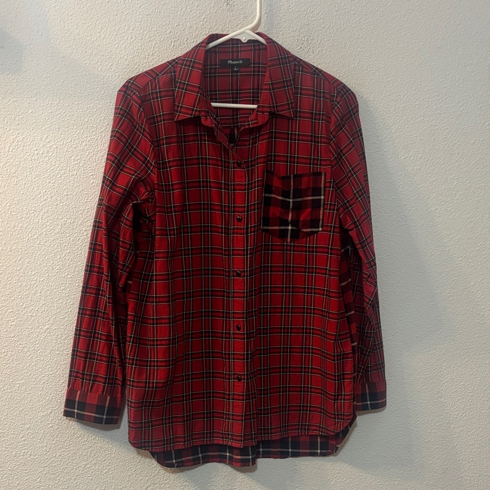 Madewell Red and Black Plaid Shirt